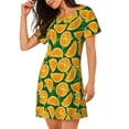 thumbnail image 2 of Lsque Orange Lemon Pattern Nightgowns for Women Sleep Shirts Short Sleeve Nightshirt Pullover Nightdress Soft Sleepwear Relaxed Fit Nightdress, 2 of 6