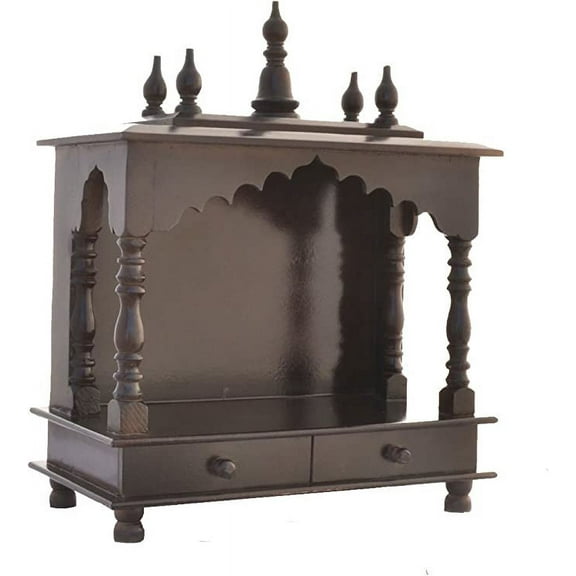 Mereappne Wooden Pooja Mandir Indian Hindu Decoration Puja Cabinet Temple Bhagwan Stand Mandapam Wall Hanging Decor for Home in USA