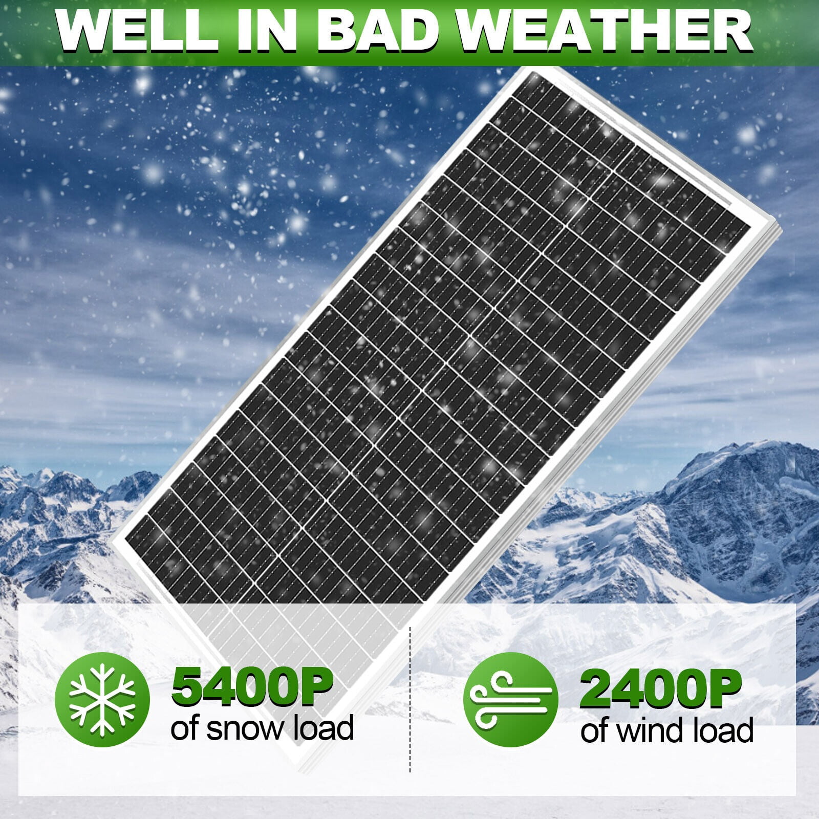 RVPOZWER 500W Solar Panel 5pcs 100 Watt 12 Volt, High-Efficiency Monocrystalline PV Module Power Charger for RV Marine Rooftop Farm Battery Off-Grid Applications, 5pcs 100W Solar Panel
