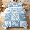 thumbnail image 2 of Erosebridal Winter Snowman Quilt Full 3-Piece,Christmas Snowflakes Full Bedspread Sets,Dark Blue,1 Coverlet and 2 Pillowcases, 2 of 7