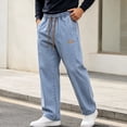 thumbnail image 2 of MYAOYI Mens Comfort Fit Jeans Drawstring Loose Denim Trousers, 2 of 7