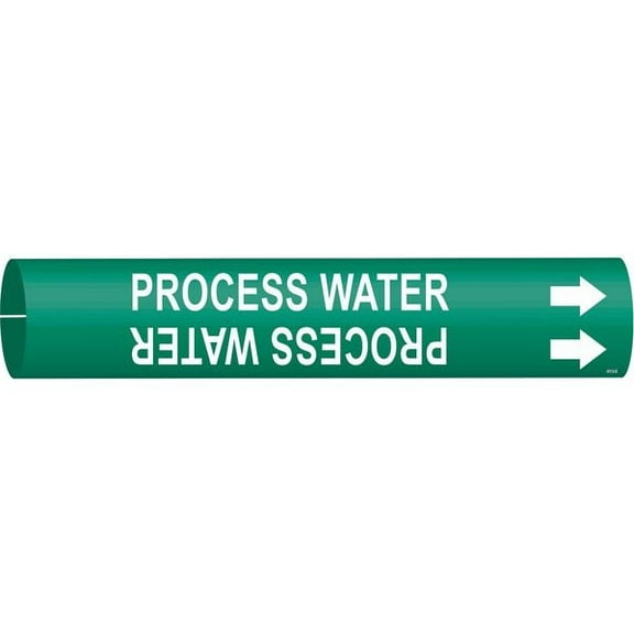 Brady Pipe Marker,Process Water,2 13/16in H 4113-D