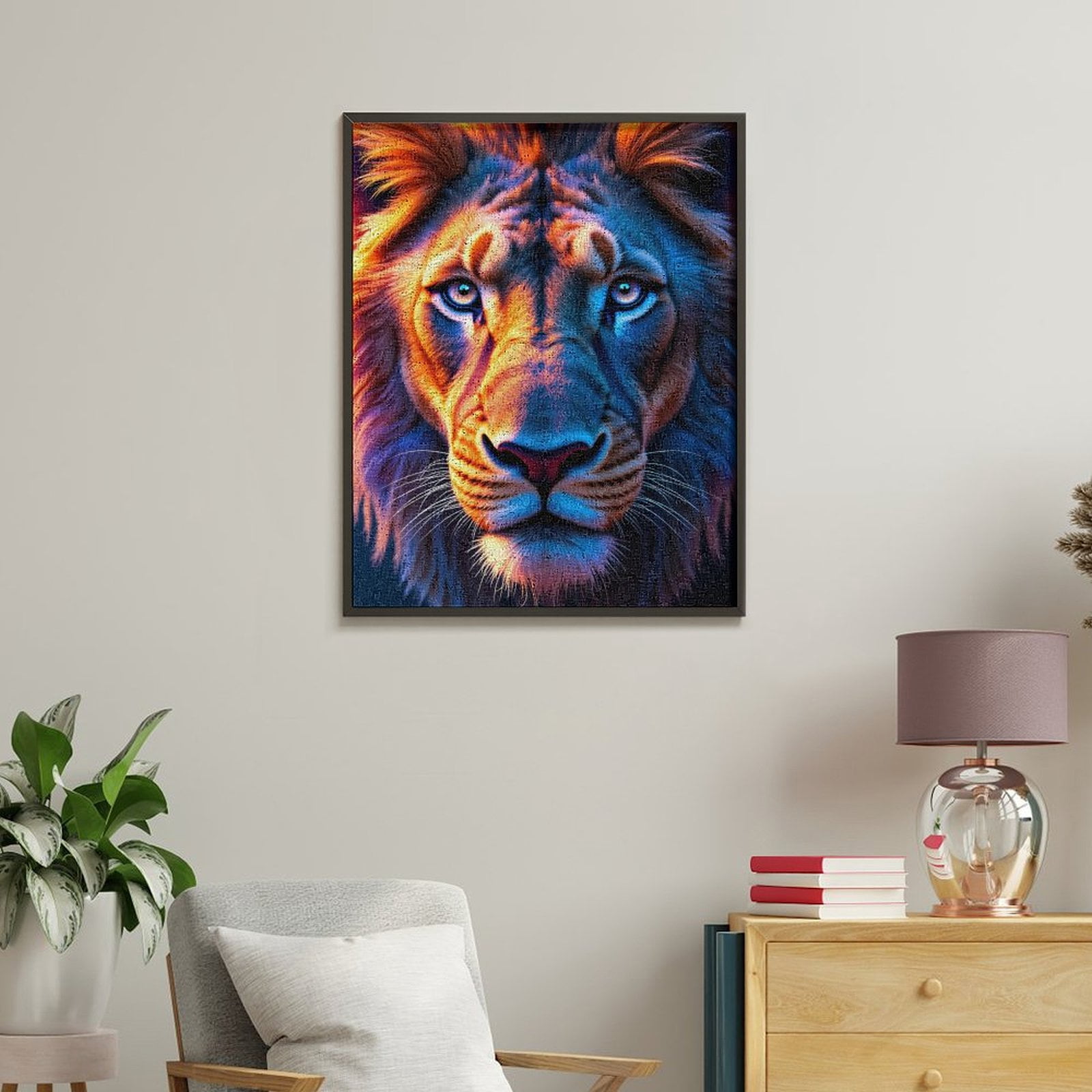 Paint by Numbers Kit for Adults, Lion Vibrant Colorful Art Face Paint by Numbers, Easy Paint by Numbers Kit for Adults Beginner, DIY Adult Paint by Number Kits on Canvas, 12x16in Home Decor