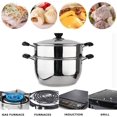 thumbnail image 2 of Stainless Steel 2 Tier Boiling Pot With Lid & Steamer - Silver, 26cm | Gas Stove & Induction Compatible - Multipurpose Cookware Pots - Dumplings Momo Steamer | Pasta & Rice Steamer, Meat Steamer, 2 of 5