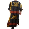 thumbnail image 2 of Men‘s Muslim Thobe  Long Sleeve Letter Print Button Down Pocket Kaftan Robe Arab Wear, 2 of 7