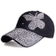 thumbnail image 1 of Gorra ajustable JAMW con visera de béisbol y mariposa de Diamantes de imitación, 1 of 5