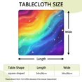 thumbnail image 2 of Rainbow Tie Dye Wave Pattern Square Fitted Tablecloth with Elastic Edge,Square Table Cover,Washable Elastic Table Cover for Home Kitchen Party Decor 34"x34", 2 of 6