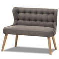 thumbnail image 1 of Baxton Studio Melody Tufted Wingback Loveseat in Gray and Light Brown, 1 of 9