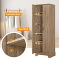 thumbnail image 4 of Storage Cabinet with 2 Doors and Adjustable Shelves, Tall Freestanding Pantry Storage Cabinets Corner Organizer Cabinet, Narrow Cabinets for Garage Hallway, Living Room, Bedroom, 4 of 7