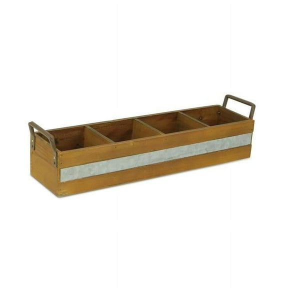 Cheungs FP-3879BR Brown Wooden 3 Slot Storage Caddy