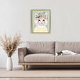 thumbnail image 2 of Stupell Industries Playful White Cat with Flowers Gold Framed Floater Canvas Wall Art design by Mia Charro, 21 x 17, 2 of 9