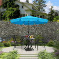 thumbnail image 3 of Alden Design 94.50" Sky Blue Solid Print Octagon Market Patio Umbrellas, Push Button Tilt, 3 of 8