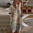 thumbnail image 2 of TJAZFJPA Robe Chandail en Molleton Femme Été Sexy Col en V Bretelles Longue Robe Mode Imprimée Vacances Plage Robe Longue Plage Robes Courtes Été pour Femmes, 2 of 5