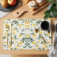 thumbnail image 2 of Lemon Leaves Placemats Set of 4 Summer Fruit Botanical Watercolor Flower Place Mats Indoor Wipeable Table Mats Washable Cloth Dining Table Placemats for Kitchen Holiday Party Home Decor 13x19 Inch, 2 of 9
