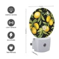 thumbnail image 2 of Round LED Night Lights Lamp with Dusk to Dawn Sensor, Lemon Tree With Leaves On Black And White Background Night Light Plug Into Wall for Kids Room, Bedroom, Bathroom, Kitchen, Hallway, 2 of 4