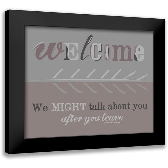 Longfellow Designs 14x12 Black Modern Framed Museum Art Print Titled - Welcome