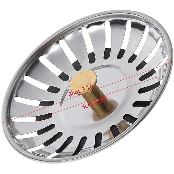 Fregadero de cocina CARBONLIKE, tapón de filtro de fregadero de acero inoxidable, tapón de drenaje, tapón de drenaje de filtro