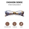 thumbnail image 4 of Blue Portable Colorful Pen Holder Case Reading Glasses Spring Hinge Plastic Small Rectangle Presbyopic Glasses HD +2.00, 4 of 4