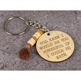 thumbnail image 6 of Inkdotpot Funny Keychain God Knew I Would Be Too Powerful If I Could Do Math Wood Engraved Keychain Novelty Gift, 6 of 6