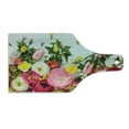 thumbnail image 2 of Rustic Cutting Board, Bunch of Flowers Ranunculus on Wood Backdrop Rose Floral Arrangement Spring Pattern, Tempered Glass Cutting and Serving Board, Wine Bottle Shape, Multicolor, by Ambesonne, 2 of 5