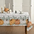 thumbnail image 1 of Fall Tablecloth 60x104 Inch Rectangular, Thanksgiving Autumn Harvest Orange Pumpkin Buffalo Plaid Table Cover for Party Picnic Dinner Decor, 1 of 5