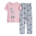 thumbnail image 1 of Beezizac Big Girls 2-Piece Top & Pants Cat/Panda Pajama Sets, Size 12-18, 1 of 7