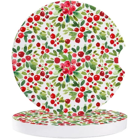 

ZHANZZK Summer Fruit Cherry Watercolor Set of 6 Car Coaster for Drinks Absorbent Ceramic Stone Coasters Cup Mat with Cork Base for Home Kitchen Room Coffee Table Bar Decor
