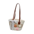 thumbnail image 4 of Bolso tote para mujer, bolso de hombro bohemio, bolso de playa para vacaciones, para ir al trabajo o para desplazarse. Beige, 4 of 9