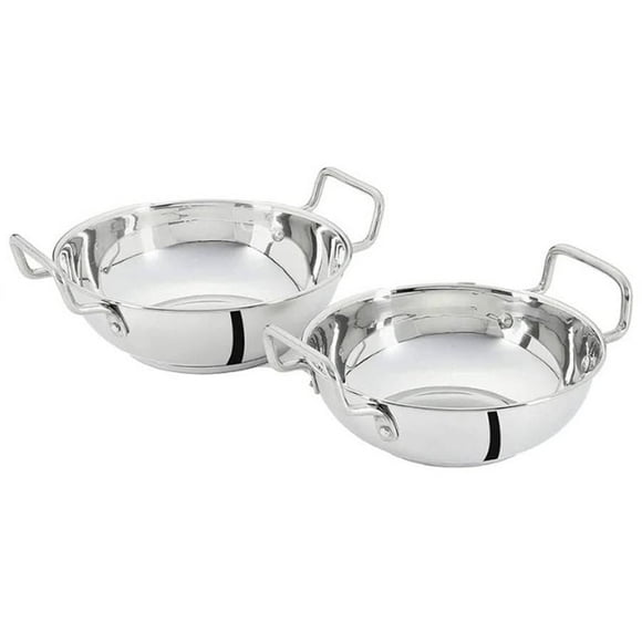 Sunwealth heavy duty 2.6 quarts Sandwich bottom Stainless Steel Kadhai 22.5 cm diameter