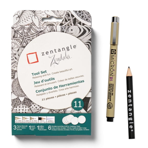 Juego de herramientas Zentangle Sakura, 11 piezas, azulejos de 12 cm