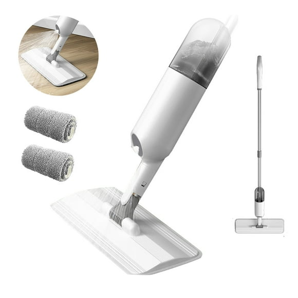 Zootealy Vadrouille à Vaporisation pour le Nettoyage des Planchers, Vadrouille Plate à Vaporisation d'Eau, Vadrouille pour Carrelage Domestique avec Vaporisateur, 2 Tampons de Vadrouille pour Maison, Cuisine, Plancher en Bois et Céramique