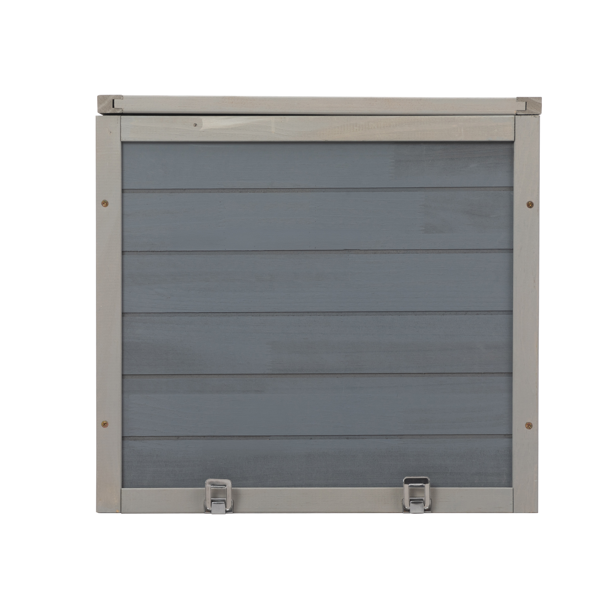 resenkos 35" Outdoor Rabbit Hutch with Wheels, Wood Bunny House with Ramp, Tray, Doors, Openable Top Small Animal Pet Cage, Gray