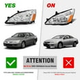 thumbnail image 2 of ADCARLIGHTS 2003 2004 2005 2006 2007 Accord Headlight Assembly for 2003-2007 Honda Accord 2/4dr Clear Lens Chrome Housing with Amber Reflector Headlamp Replacement Left and Right Pair, 2 of 9