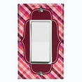 thumbnail image 5 of Metal Light Switch Plate Outlet Cover Vintage Red Pink Plaid Frame Wallpaper WAL036, 5 of 13