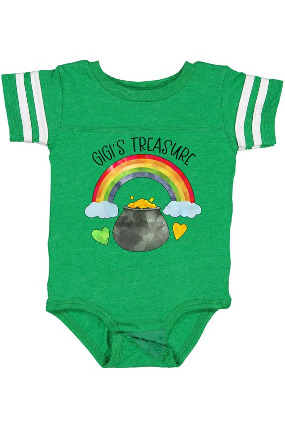 Gigi's Treasure St. Patrick's Day Rainbow and Gold Boys or Girls Baby Bodysuit
