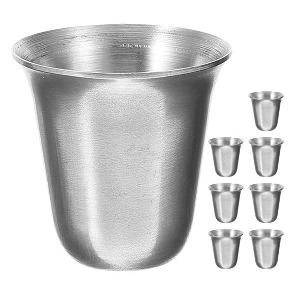 Taza de acero inoxidable apilable de 8 Uds., taza de Metal, taza compacta para beber, taza de chupito sagrado, taza de comuniones, taza de acero para comuniones religiosas