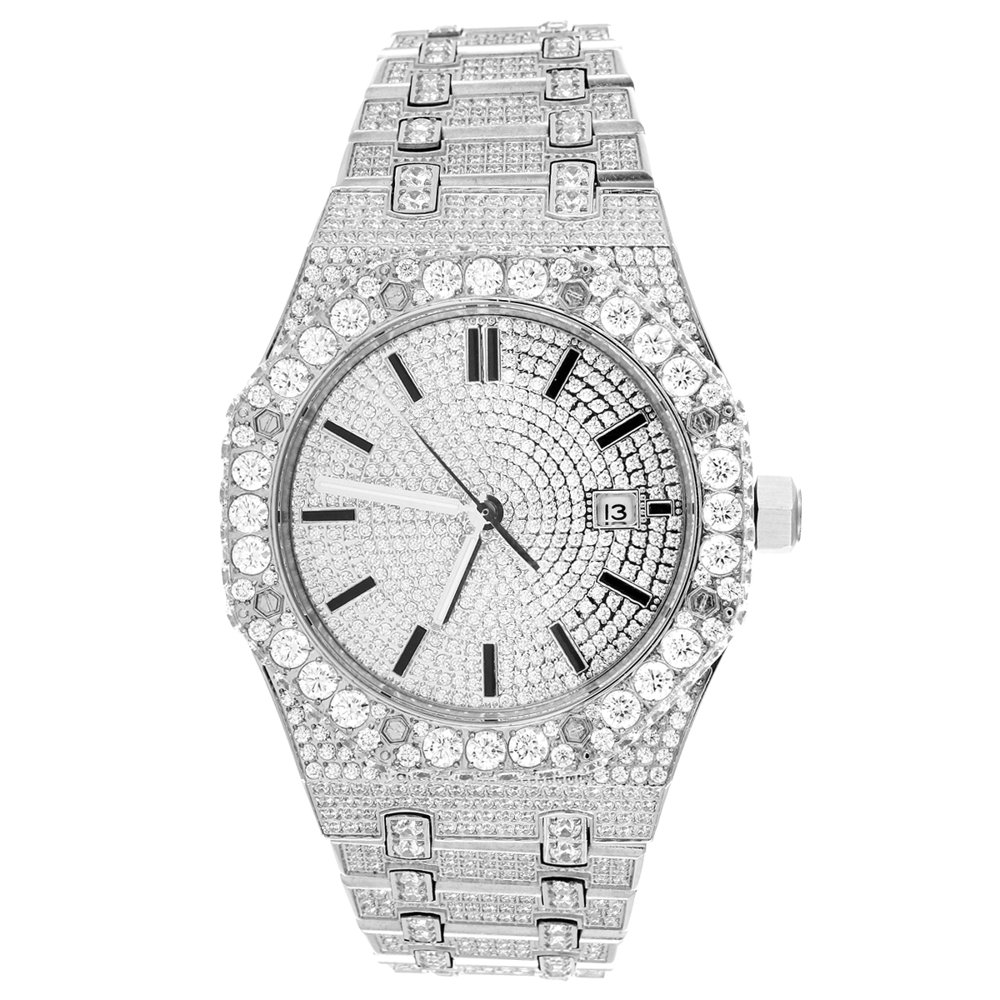Master Of Bling Solitaire Bezel Bling Stainless Steel Exclusive Mens