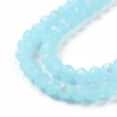 thumbnail image 3 of Electroplate Glass Beads Strands Imitation Jade Beads Half Plated Rainbow Plated Faceted Rondelle Light Sky Blue 4x3mm Hole: 0.4mm 110~115pcs/strand 39~40cm, 3 of 4