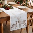 thumbnail image 5 of Christmas Deer Cotton Linen Table Runner for Dining Kitchen, Watercolor Winter Xmas Elk Snowflakes Wedding Outdoor Party Tablerunners Decoration, Dresser Scarf Coffee Tablecloth Runners 14x72 Inches, 5 of 9