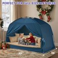 thumbnail image 3 of Kids Twin Bed Tent w/ Star Lights, Indoor Play Tent, Cozy Privacy Space, Blue - Boys & Girls Birthday Gift, 3 of 10