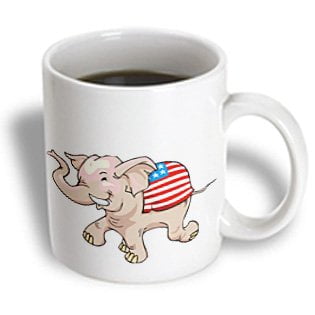 3dRose Republican Party Elephant Mascot, Ceramic Mug, 15-ounce