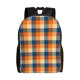 thumbnail image 1 of Disketp Warm Orange Plaid Mochila Unisex de Apertura Lateral Completa, Mochila para Laptop para Escuela, Trabajo y Viajes, 1 of 8