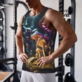 thumbnail image 5 of KLL Purple Glowing Mushroom Print Men's Muscle Gym Workout Stringer Tank Tops Bodybuilding Fitness T-Shirts Tank Tops Men-4X-Large, 5 of 7