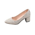 thumbnail image 2 of Sparkle Heels Women's Glitter Pumps - Elegant And Comfortable Shoes Pointed With Block Heel Stable Bridal Shoes Dance Shoes Wedding Shoes For Carnival, Fancy Dress, Party 3 Inch Pumps 6, 2 of 6