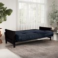 DHP Full Size Espresso Wood Arm Futon Frame with 8" Microfiber Futon
