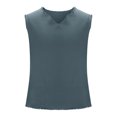 thumbnail image 5 of BiZtdJrK Lightning Sales of Today, Mens Raw Edge Cotton Linen Tank Tops Casual V-Neck Gym Fitness Bodybuilding Shirt Workout Muscle Cut Off Sleeveless T Shirts Blue XXXL, 5 of 7