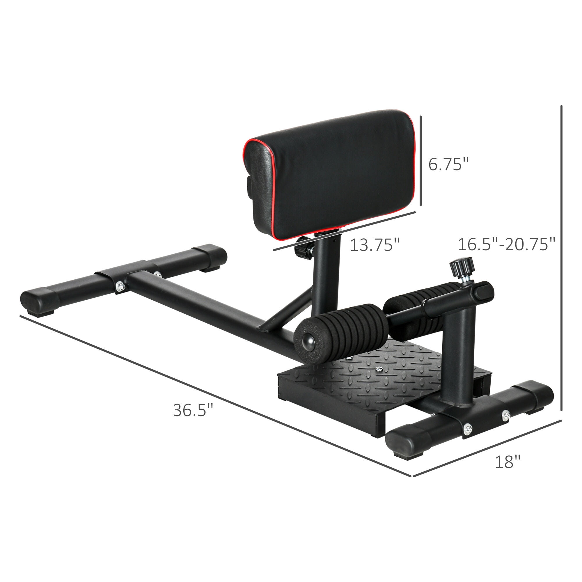 Sissy Squat Machine for Home Gym - Adjustable Glute & Quad Workout Station with Foam Rollers (Black)