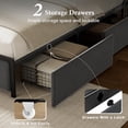 thumbnail image 6 of GUNAITO King Bed Frame with Storage Headboard, 2 Drawers Platform Upholstered LED Bed Frame with USB Ports & Outlets Gray, 6 of 9