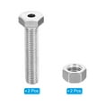thumbnail image 3 of Uxcell M12x55mm Hollow External Hexagon Screw Cylindrical Lamp Threading Screws Through Hole Bolt with Nut 2 Set, 3 of 6