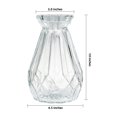 thumbnail image 4 of Clear Diamond-faceted Glass Vase for Flowers 4.5" W 7" H, 4 of 5